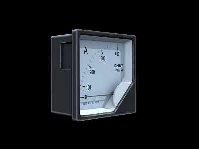 Industrial Analog Panel Meter with Square Black Frame White Dial 48x48 Size CP201 Series 3d model