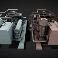 Industrial Equipment With Heavy Duty Steel Structure And Mechanical Piping Systems