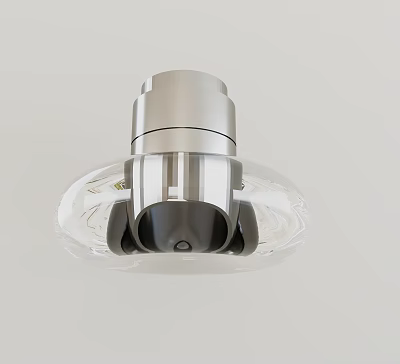 Modern Unique shaped Pendant Light With Stainless Steel Frame And Transparent Glass Shade 3d model