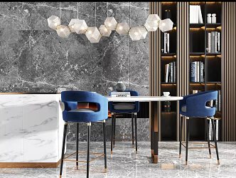 Modern Bar Chair Combination 3d model
