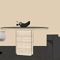 Modern table and chair combination 3d model