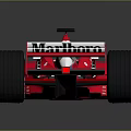 Red Ferrari Formula 1 Racing Car With Marlboro Shell Logos And Aerodynamic Body Design