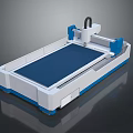 Industrial Laser Cutting Machine With Precision Worktable And Blue White Frame 3d model