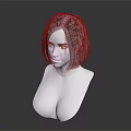 Game Movie Character 3D Head Model With Brown Short Hair Stylized Design
