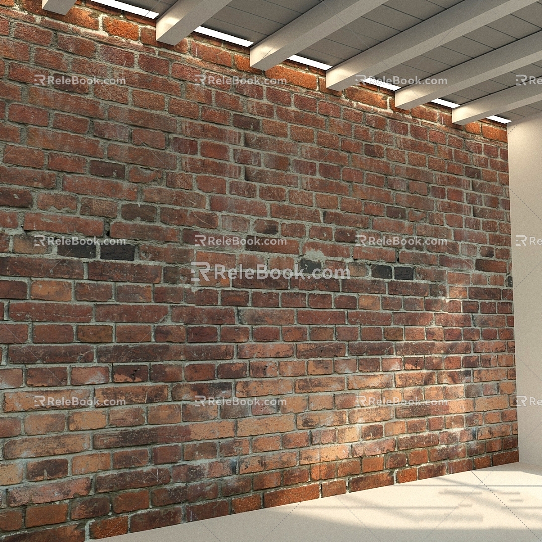 Modern Other Brick Old Red Black Clay 3d model