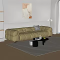 Modern Multiplayer Sofa Cream Sofa 3d model