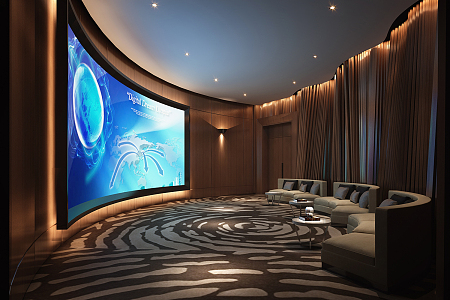 modern video room 3d model