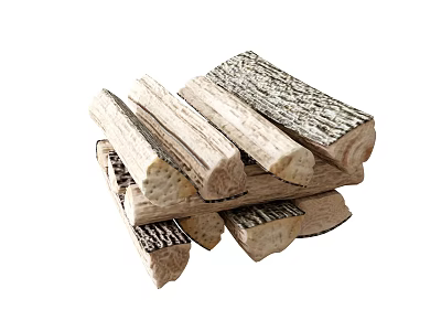 Natural Wooden Building Blocks Stacked With Realistic Wood Grain Texture Details 3d model