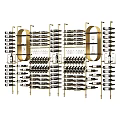 Modern Golden Frame Wine Rack with Multi Tier Design and Wine Glass Holders