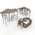 Wooden Construction Frames And Scaffolding Models In Various Sizes 3d model