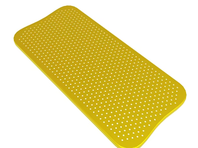 Yellow Rectangular Perforated Mat With Small Holes Surface Design 3d model