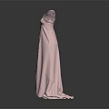 Pink Long Evening Dress With Square Neckline And Puff Sleeves Design