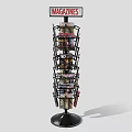 Rotating Multi Tiered Magazine Display Rack with Assorted Magazines for Retail Store 3d model