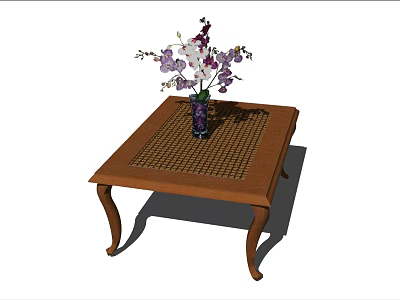 Modern Coffee Table Square Table Wooden Coffee Table 3d model
