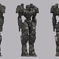 Game Movie Mecha Character Three Angles 3D Design With Armored Structure