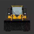 Yellow Heavy Duty Construction Loader With Front Bucket Cab And Large Tires