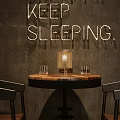 Rustic Industrial Bar Interior With Brick Walls Wooden Counter And Pendant Lights