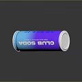 Shiny Blue Purple Gradient Aluminum Can With City Bud Light Label Reflection