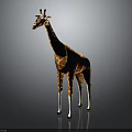 Giraffe Standing Tall With Long Neck And Spotted Coat In Upright Posture