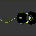 Wired Gaming Mouse With Black Body Green Accents And Perforated Design For Daily Use