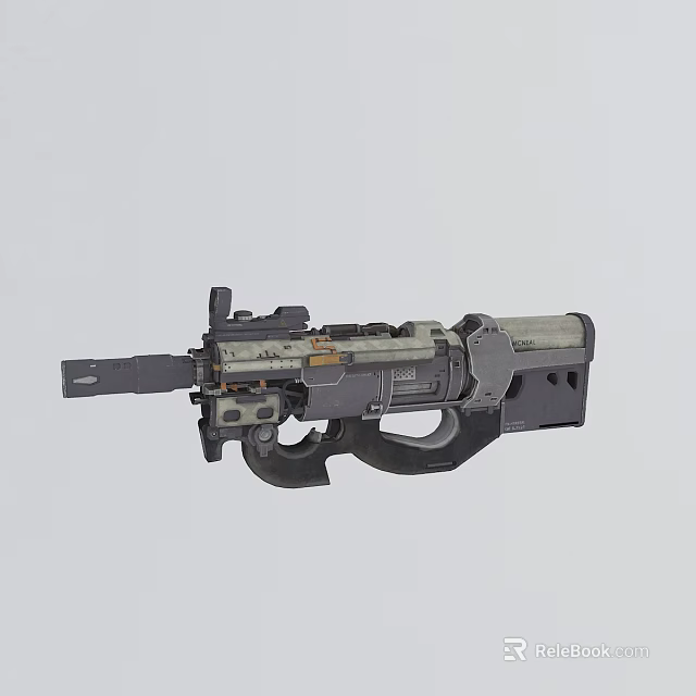 Futuristic Tactical Weapon Featuring Advanced Design Ergonomic Grip And Integrated Scope 3d model