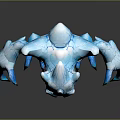 Fierce Blue Fantasy Game Movie Character With Icy Rock Textured Spikes And Sharp Claws