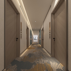 Modern Away Hotel Corridor 3d model