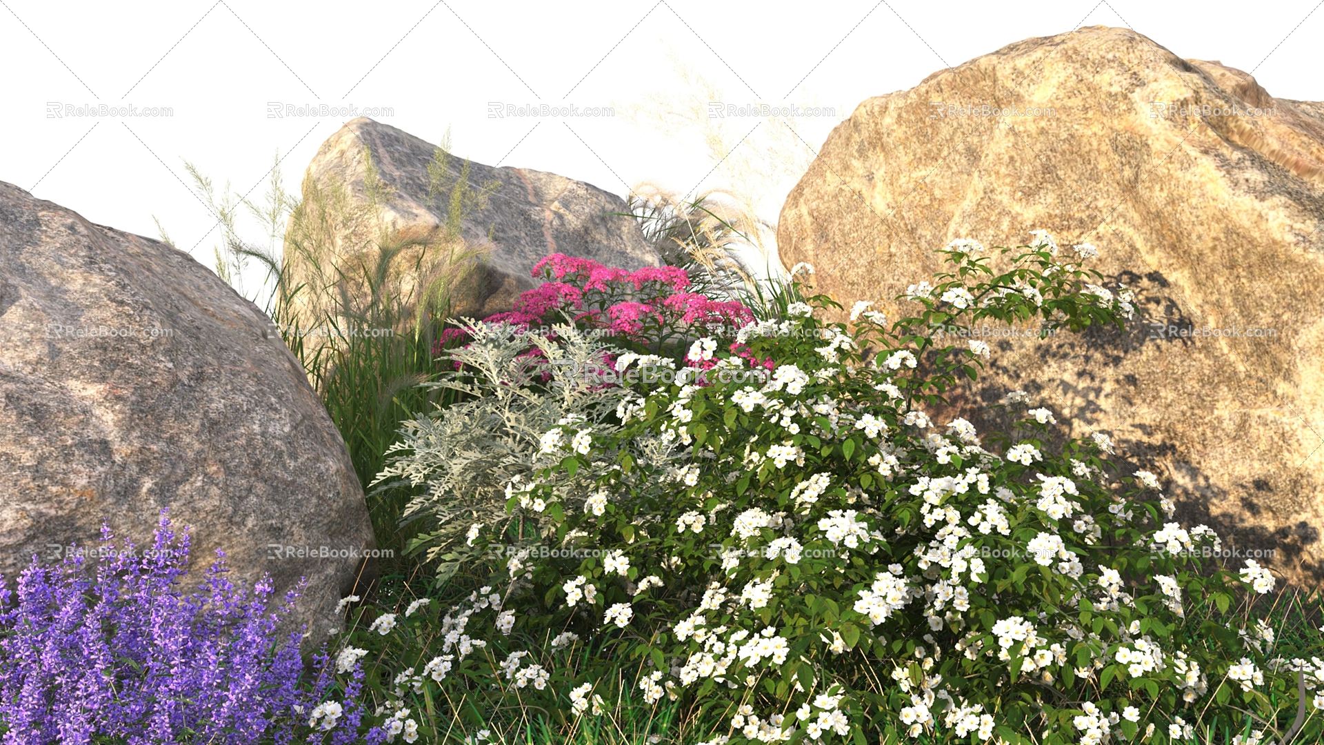 Modern shrubs 3d model