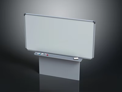 Whiteboard With Sturdy Floor Stand Marker Tray And Eraser Office Equipment 3d model