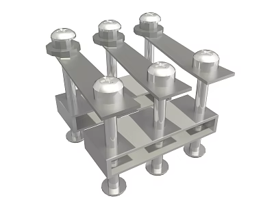 Industrial Metal Hardware Tools Featuring Steel Bolts And Heavy Duty Brackets 3d model