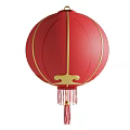Traditional Red Chinese Lantern With Gold Accents And Tassel Decoration For Festive Occasions