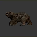 Artistic Detailed Brown Walking Bear Sculpture With Textured Surface And Realistic Features