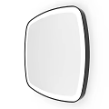 Modern Bathroom Mirror with Black Frame and Sleek Curved Edge Design