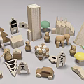 Modern Building Blocks 3d model