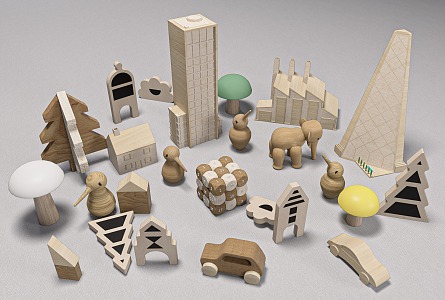 Modern Building Blocks 3d model