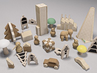 Modern Building Blocks 3d model