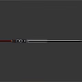 Sharp Silver Sword With Red Hilt Perforated Blade And Reflective Surface