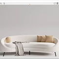 Modern Multiplayer Sofa Curved Sofa 3d model