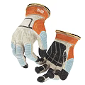 Durable Protective Work Safety Gloves With Orange Cuff Reinforced Palms And Non Slip Grip
