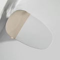 Modern White Toilet Interior With Minimalist Design And Green Palm Leaves