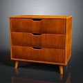 Wooden Entryway Side Cabinet With Three Drawers And Sturdy Wooden Legs Design