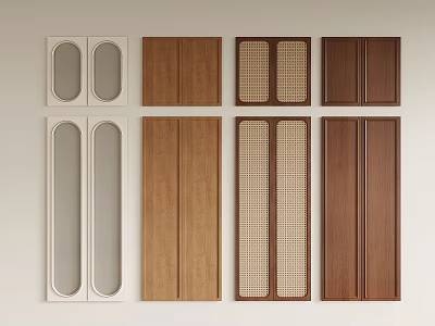 Different Types Of Wooden Door Panels With Various Designs And Colors 3d model