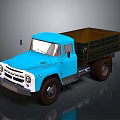 Vintage Blue Truck Featuring Open Cargo Bed and Classic Exterior Design