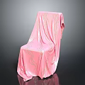 Stylish Pink Cloth Covered Chair With Wavy Line Pattern Design