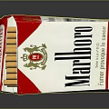 Open Marlboro Cigarette Pack With Cigarettes Inside And Brand Logo