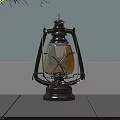 Vintage Candle Lamp with Metal Frame Glass Shade and Classic Home Decor Design