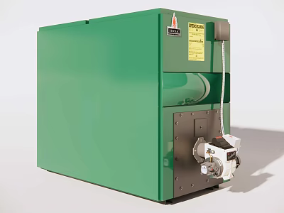 Heavy Duty Green Industrial Processing Equipment With Control Panel And Valve Mechanism 3d model