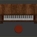 Classic Upright Piano With Red Stool And Carved Wooden Legs Design