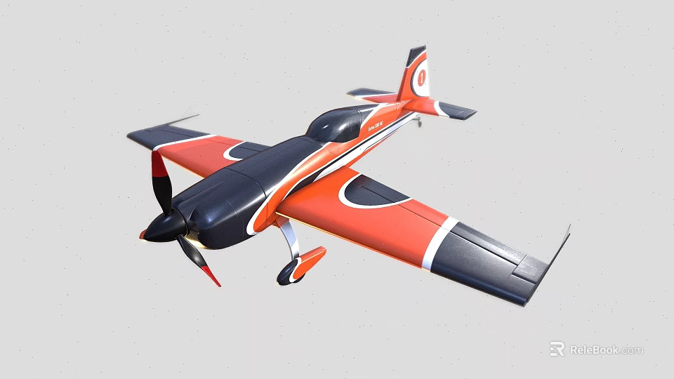 Sleek Red And Black Passenger Plane With Propeller And Streamlined Exterior Design 3d model 