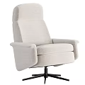 Beige Upholstered Office Chair With High Back Armrests And Swivel Base